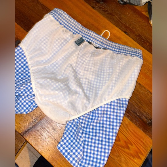 Polo Ralph Lauren gingham blue white trunks mesh lining 5.5” XL drawstring - Picture 4 of 9